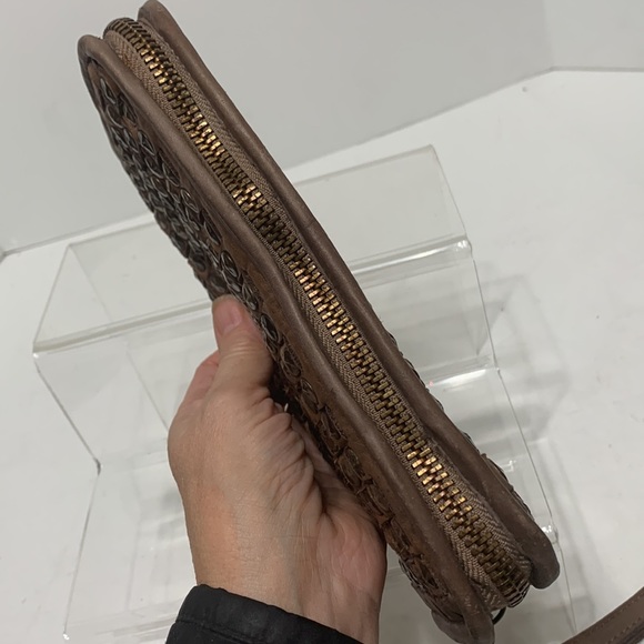 Boho studded leather wallet or clutch - Picture 6 of 15